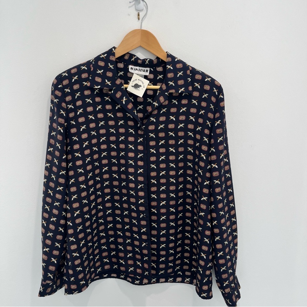 JOAN LESLIE Vintage Long Sleeve Blouse with Birds | Women’s large?